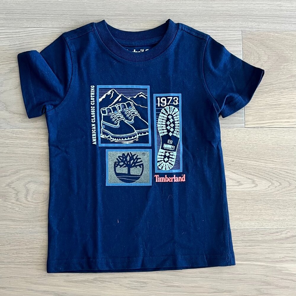 Timberland Navy Graphic Short-Sleeve Tshirt size 3T NWOT